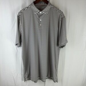 Harlestons Heritage Polo Shirt Mens XL White Striped Tailored Fit Golf Patriot
